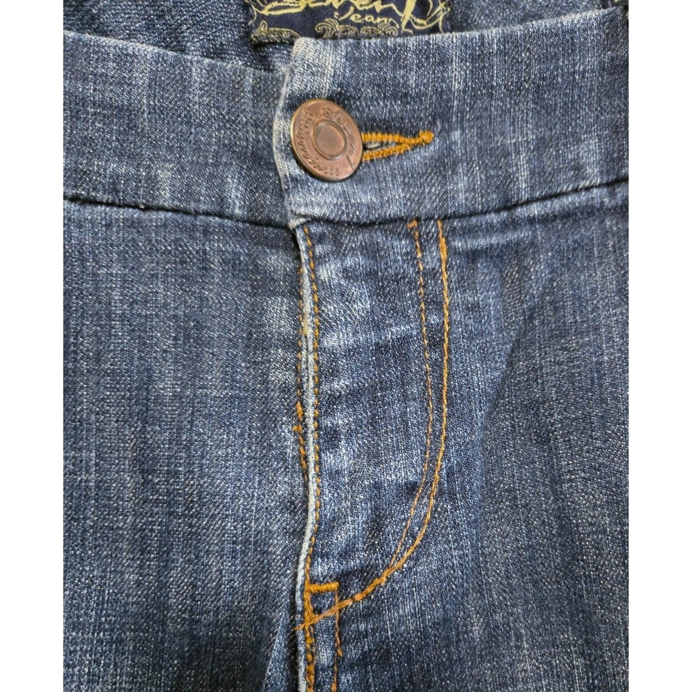 Seven7 Womens Sz 31 Indie Chic Grunge Bootcut Jeans Medium Wash Blue Low Rise - Picture 4 of 12